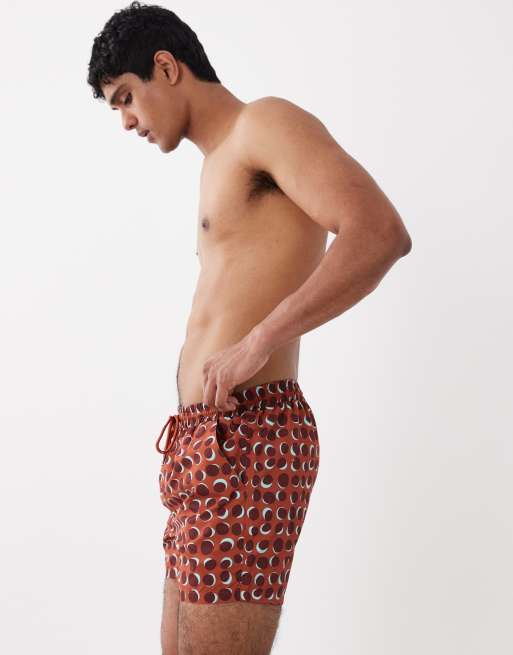 South Beach - Short de bain à imprimé géométrique - Marron multicolore, 4 de 5