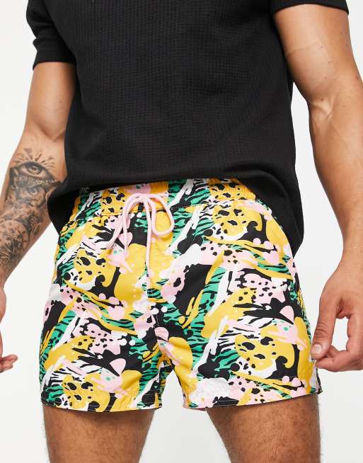 South Beach - Short de bain à imprimé graphique - Multicolore