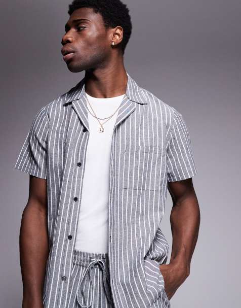 South Beach short sleeve beach shirt in monochrome - view 1