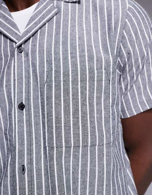 South Beach short sleeve beach shirt in monochrome | ASOS