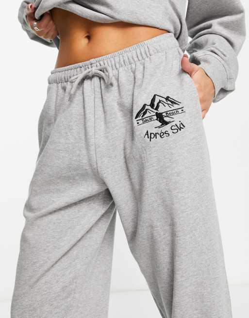 South Beach ski Apres sweatpants in gray