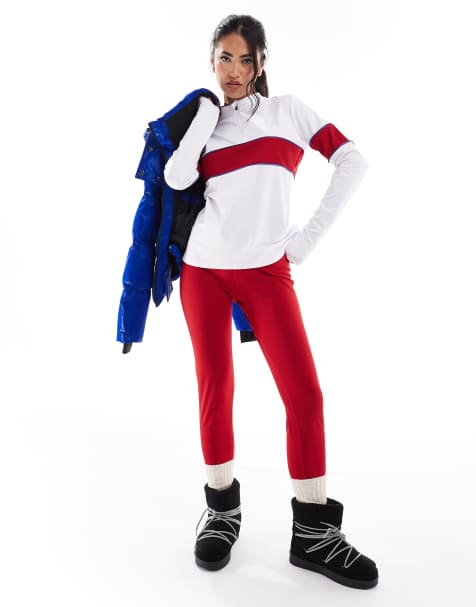 South Beach Ski Base Layer Set in Cream/Red - view 1