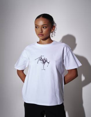 South Beach Ski Cocktail Class Oversized Tshirt In White