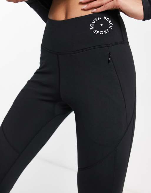 South Beach - Ski-legging met fleece binnenkant in zwart, 3 van 4