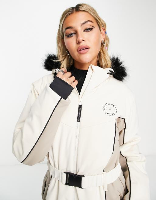 Topshop SNO Foil Camo Ski Jacket White/Silver UK 14 RRP £95 LN102