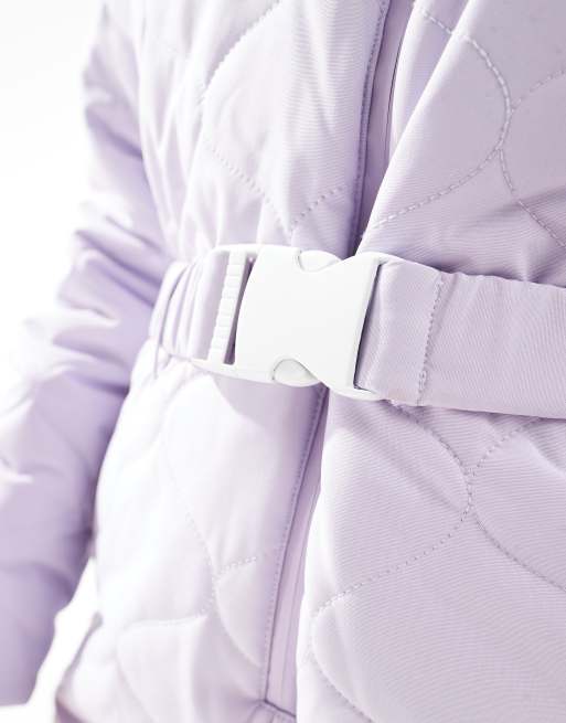 South Beach Ski snow suit with faux fur trim in lilac, 3 of 4