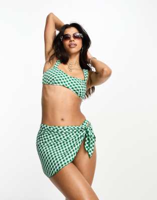 South Beach skirt in green gingham (part of a set)