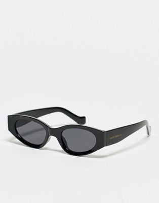South Beach slim cat eye sunglasses in black