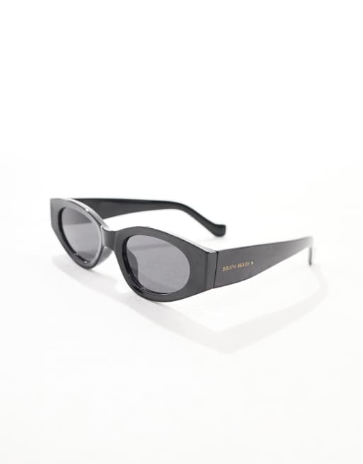 South Beach Slim cat eye sunglasses in black, 3 of 3