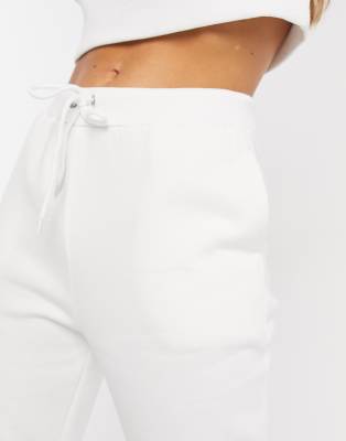 white slim fit joggers
