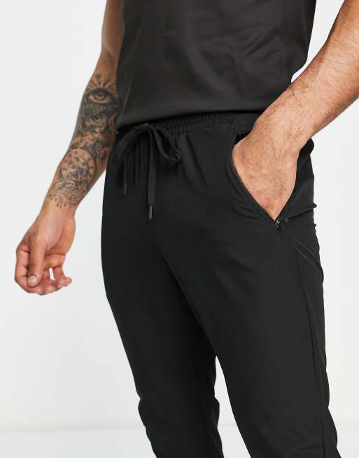 South Beach slim fit polyester joggers in black ASOS