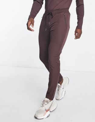 South Beach slim joggers in brown