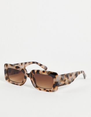 South Beach slim rectangle sunglasses in dark tortoiseshell