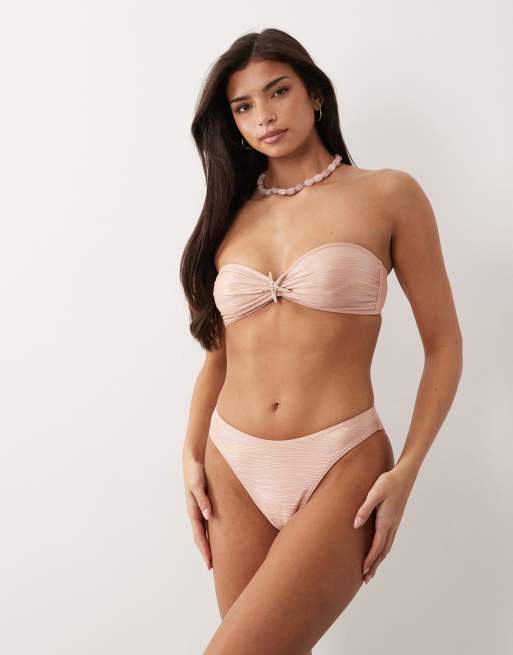 South Beach - Slip bikini sgambati color corallo