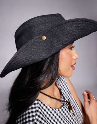 soft cotton cowboy hat in black