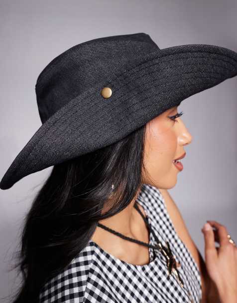 South Beach soft cotton cowboy hat in black - view 1
