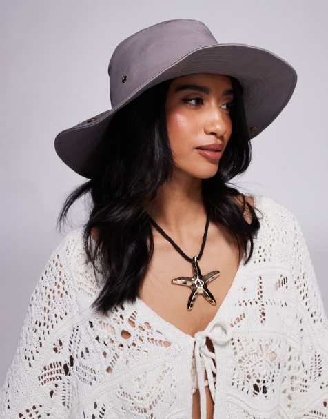 South Beach soft cotton cowboy hat in taupe - view 1