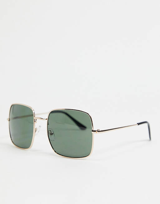 South Beach square sunglasses with gold frames