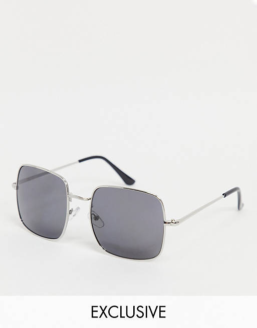 South Beach square sunglasses with silver frames