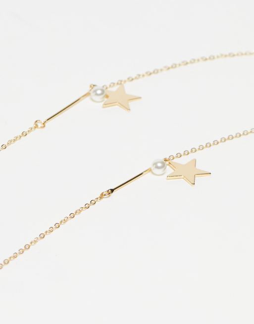 South Beach star and pearl drop sunglasses chain , 3 of 4