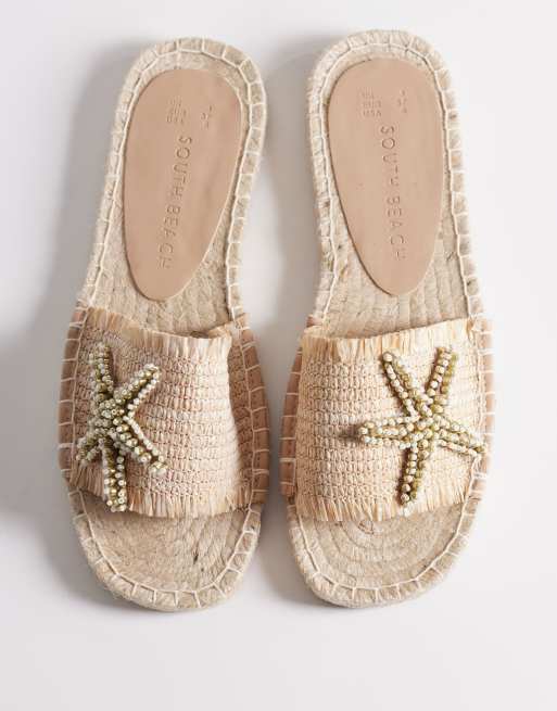 South Beach starfish strap sandals in natural , 2 of 4