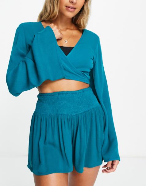 South Beach - Strand co-ord set in groenblauw - view 1