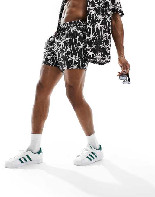 South Beach - Strandshort met abstracte palmenprint, deel van co-ord set