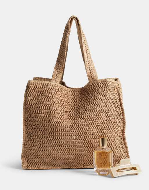 South Beach – Strandtragetasche aus Stroh in Beige, 8 von 8