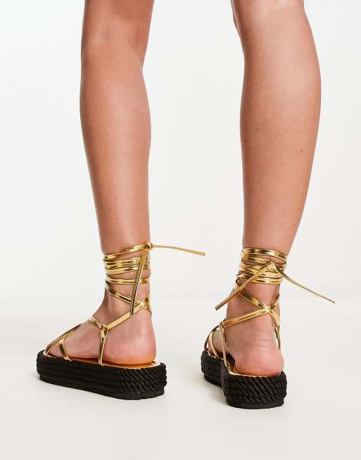 Lace up rope on sale sandals