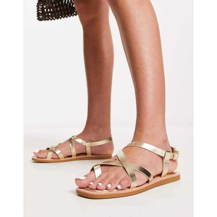 Gold sales beach sandals