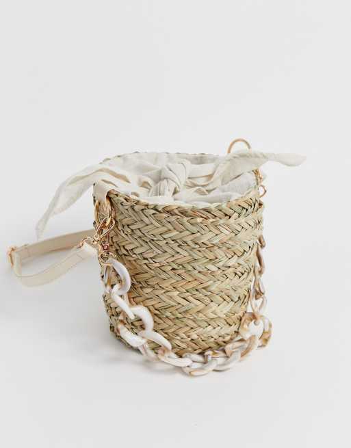 Straw best sale bucket purse