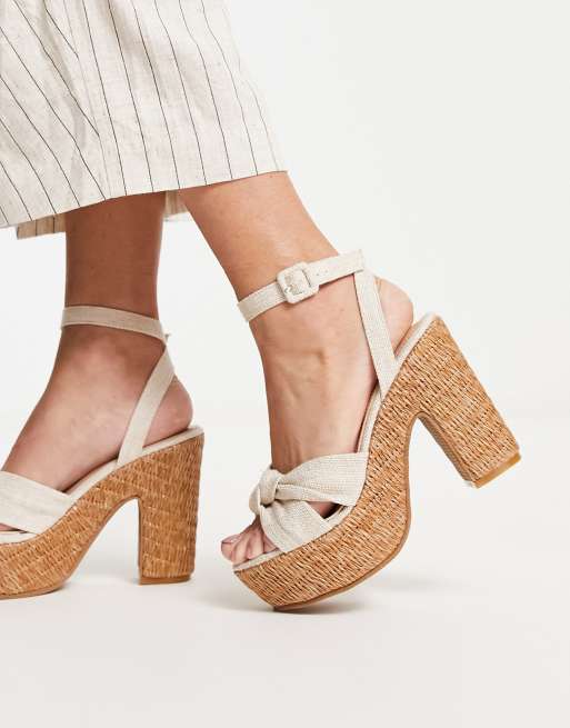 Straw sales platform shoes