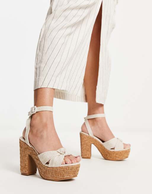 Straw sandals sale heels