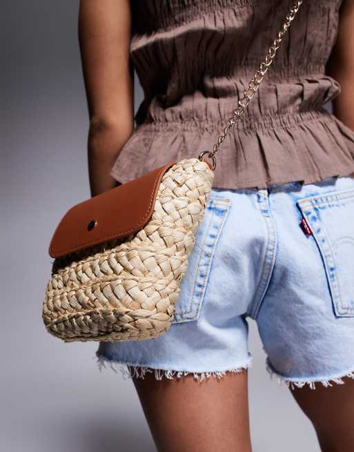 Topshop White Straw Crossbody Bag South Beach Straw Crossbody Bag