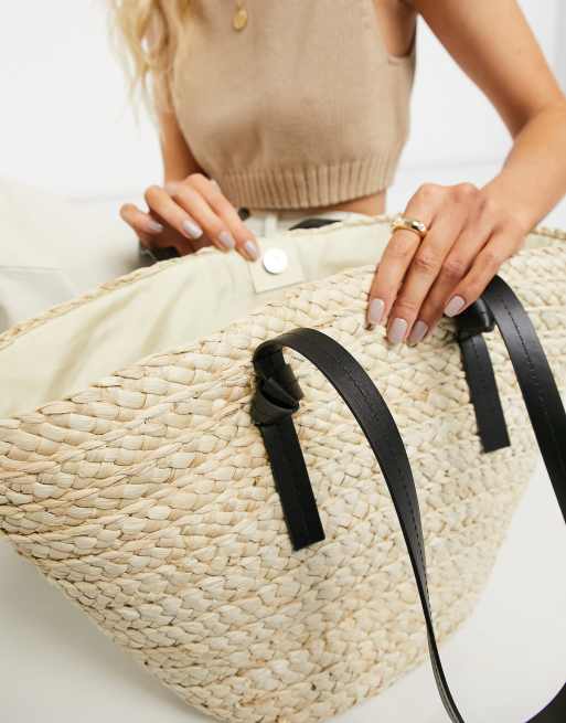 Best Straw Bag natural baskets with clasp belt | French Baskets