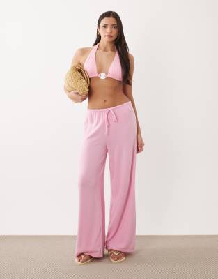 Strickhose in Babyrosa mit weitem Bein Rosa 40
