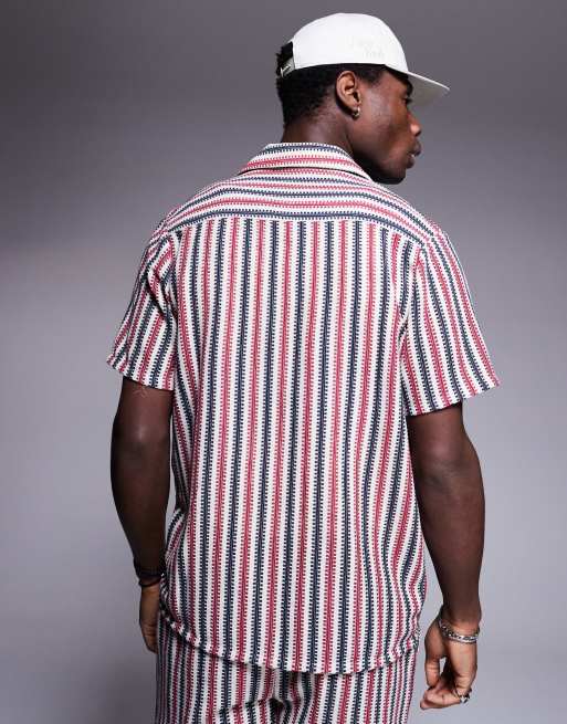 South Beach stripe knit beach shirt in multi - part of a set