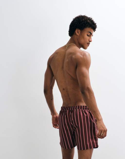 South Beach stripe swim short in dark brown, 5 of 9