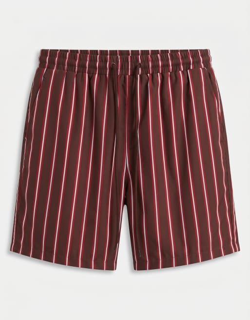 South Beach stripe swim short in dark brown, 6 of 9