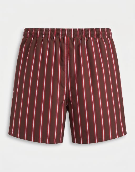 South Beach stripe swim short in dark brown, 7 of 9