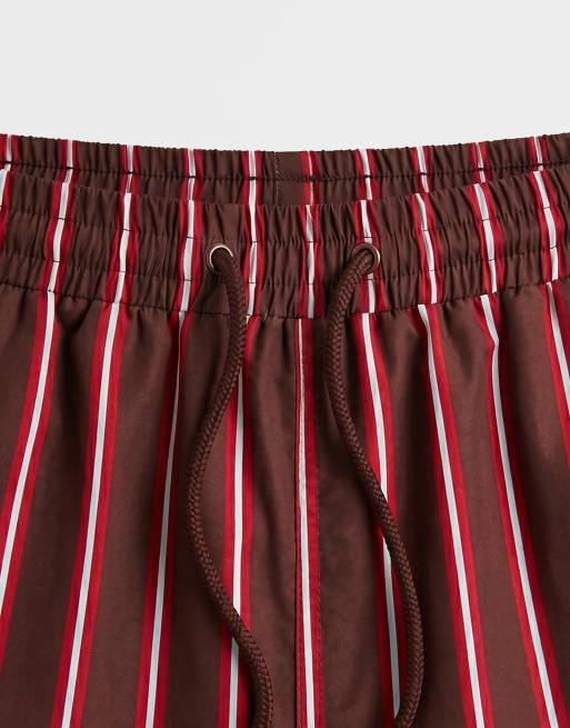 South Beach stripe swim short in dark brown, 8 of 9