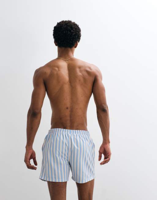 South Beach stripe swim shorts in sky blue, 5 of 7