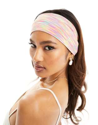 South Beach striped jersey headband in multi 