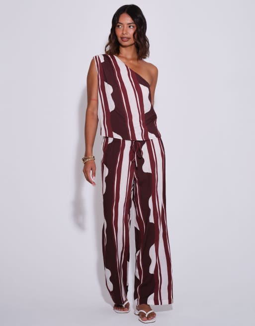 South Beach Striped one shoulder top in multi, 2 of 4