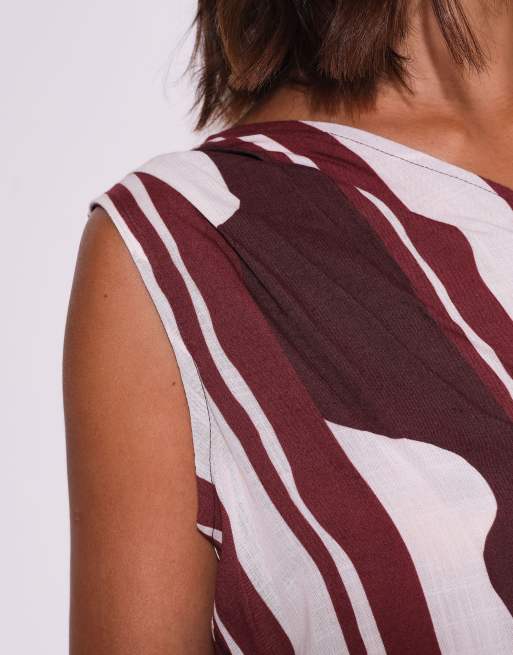 South Beach Striped one shoulder top in multi, 3 of 4