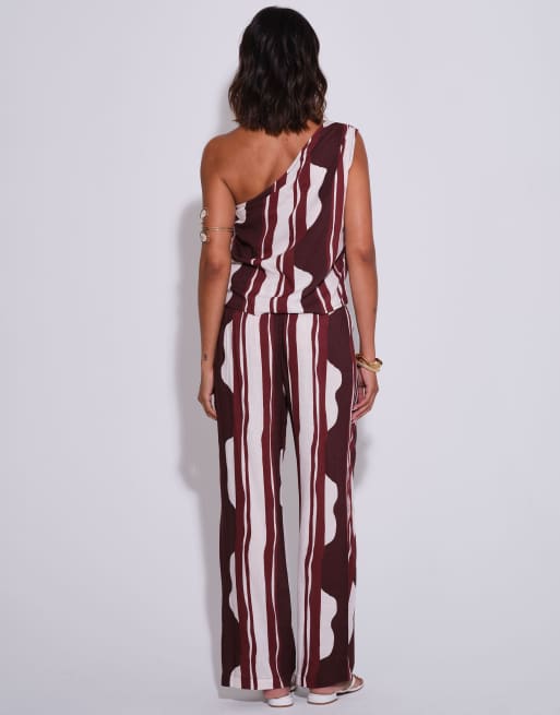 South Beach Striped one shoulder top in multi, 4 of 4