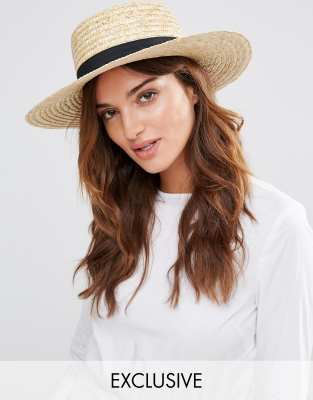 South Beach Strohhut mit schwarzem Hutband ASOS