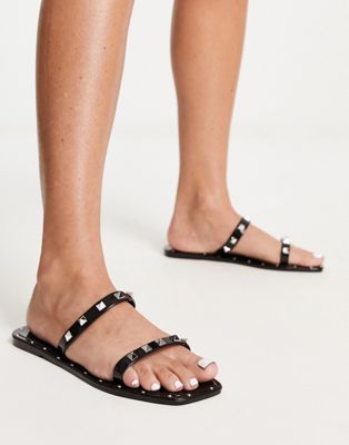 South Beach studded jelly sandal in black