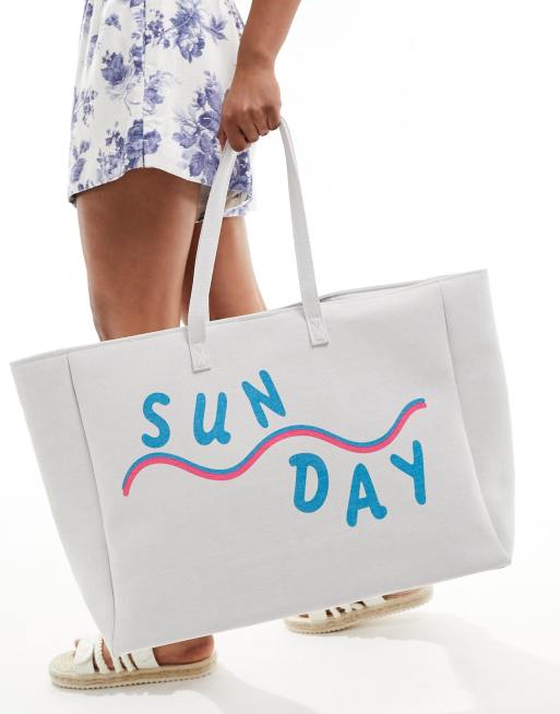South Beach - Sunday - Offwhite tote i kanvas , 3 af 4