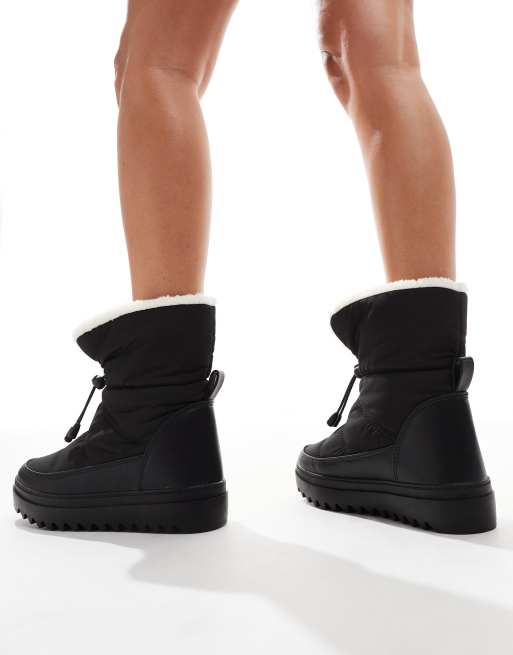 South Beach – Svarta, vadderade boots med korta skaft och dragsko, 4 av 4